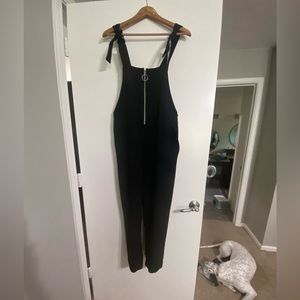 Black overall, zip front, size S